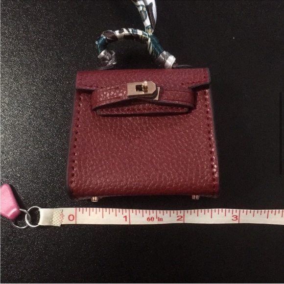 "Rouge H" Micro Mini Kelly Twilly Bag Charm Accessory or Air Pods case - Picture 7 of 12